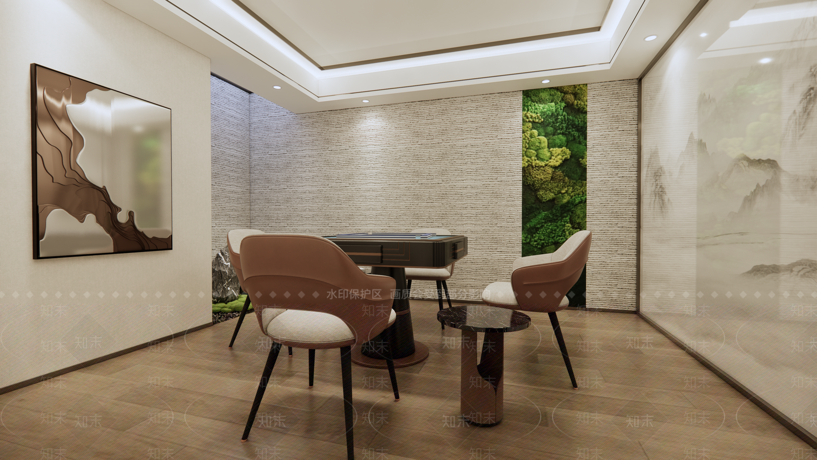 现代禅意棋牌室SU模型下载【ID:1157541244】