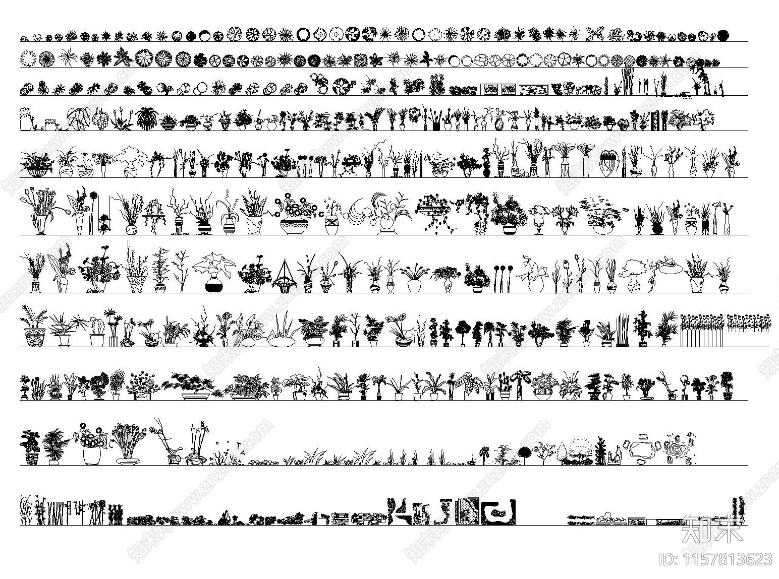 图库家装工装平立面素材大全cad施工图下载【ID:1157813623】