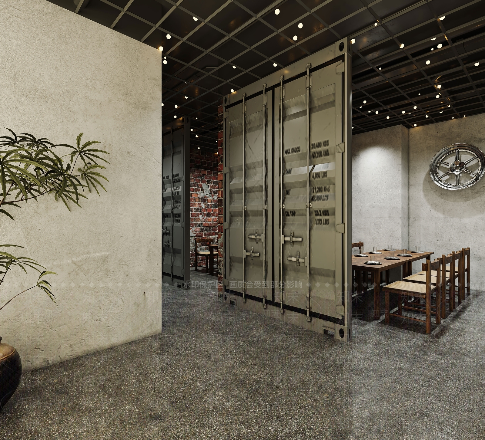 工业风烧烤店3D模型下载【ID:1157544715】