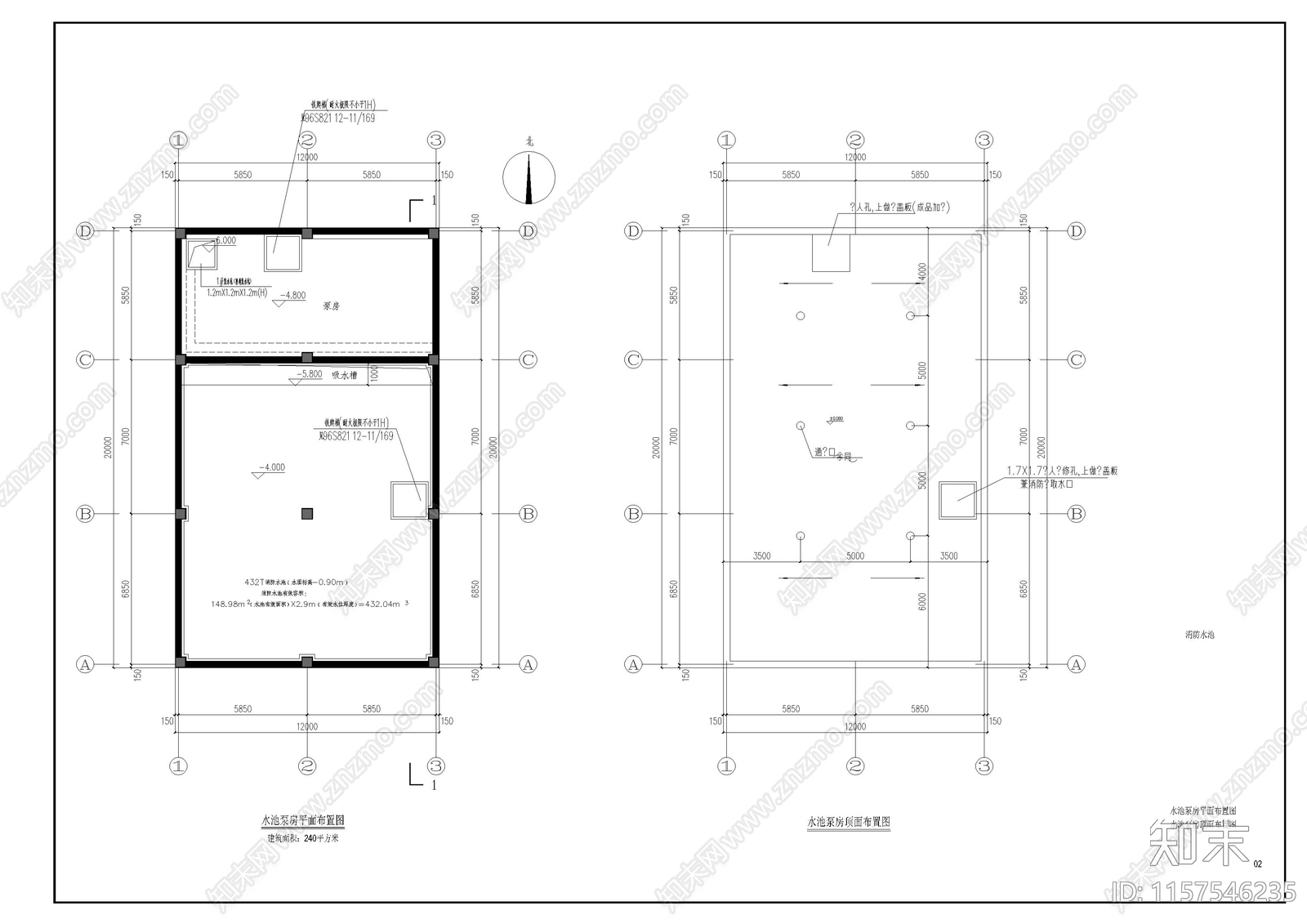幼儿园消防水池建cad施工图下载【ID:1157546235】
