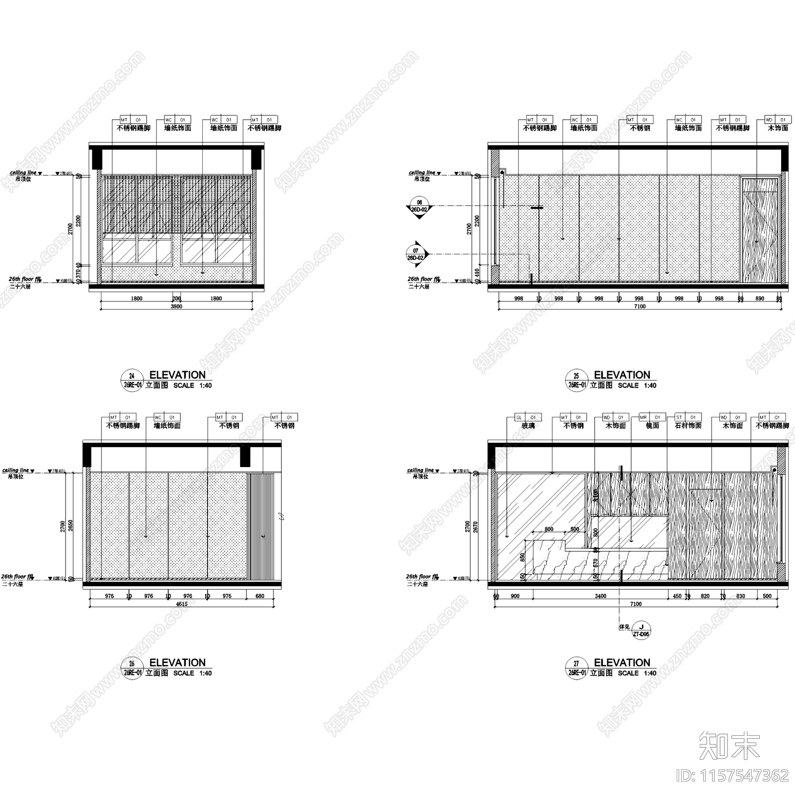 现代简约民发实业有限公司办公楼室内工装cad施工图下载【ID:1157547362】