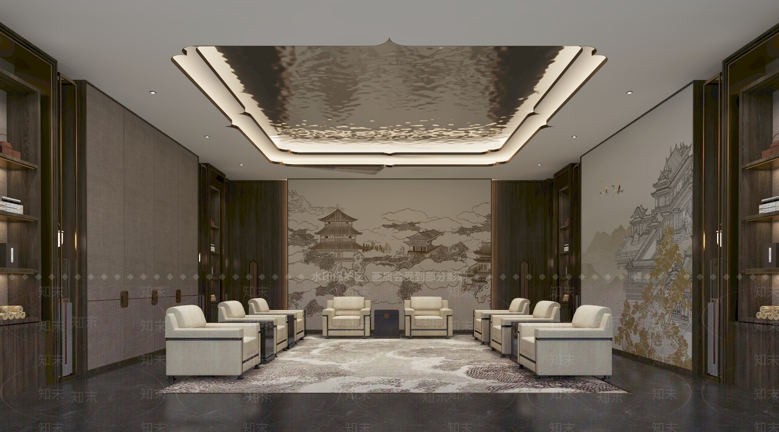 新中式贵宾接待室3D模型下载【ID:1157550581】