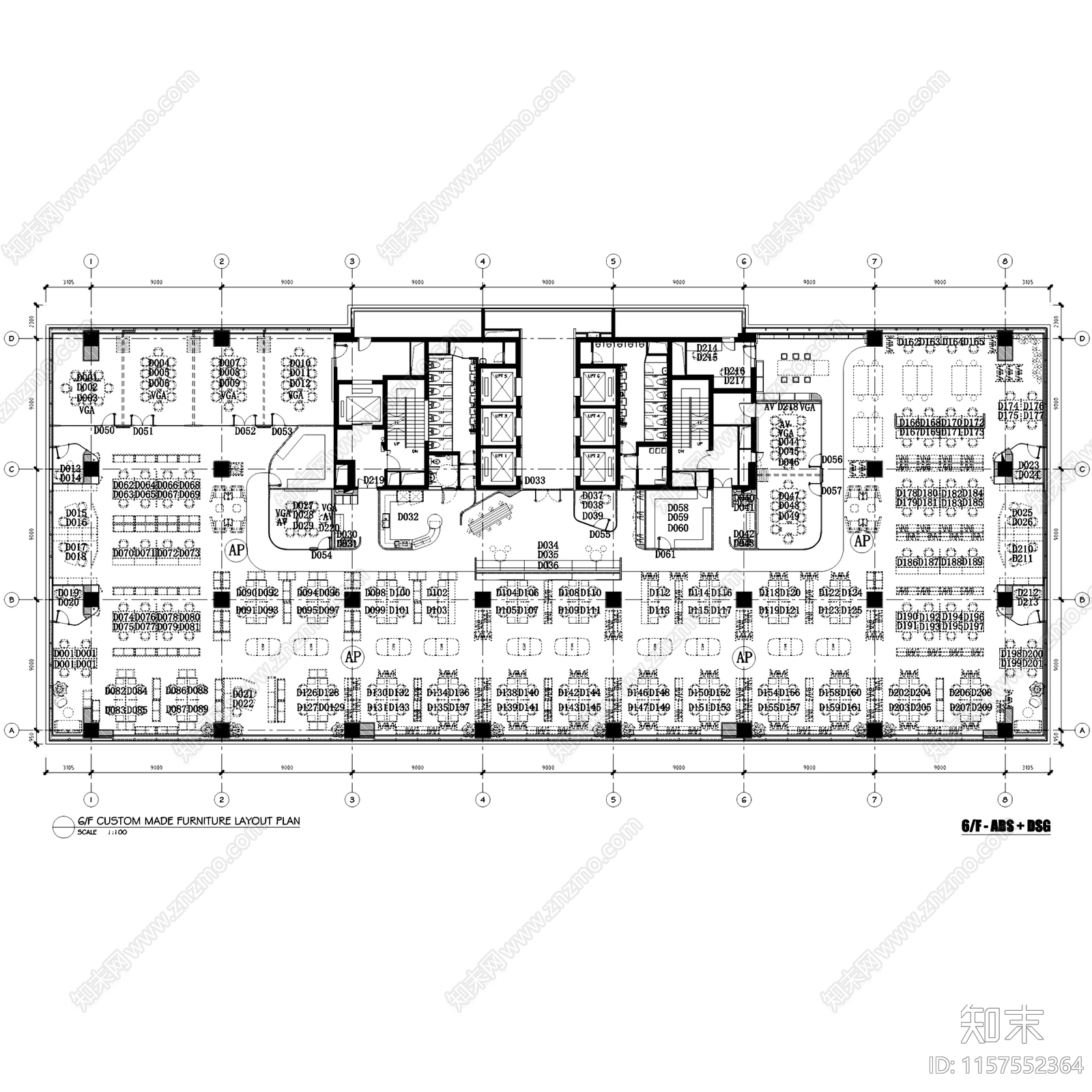 现代简约利丰上海办公大楼室内工装cad施工图下载【ID:1157552364】