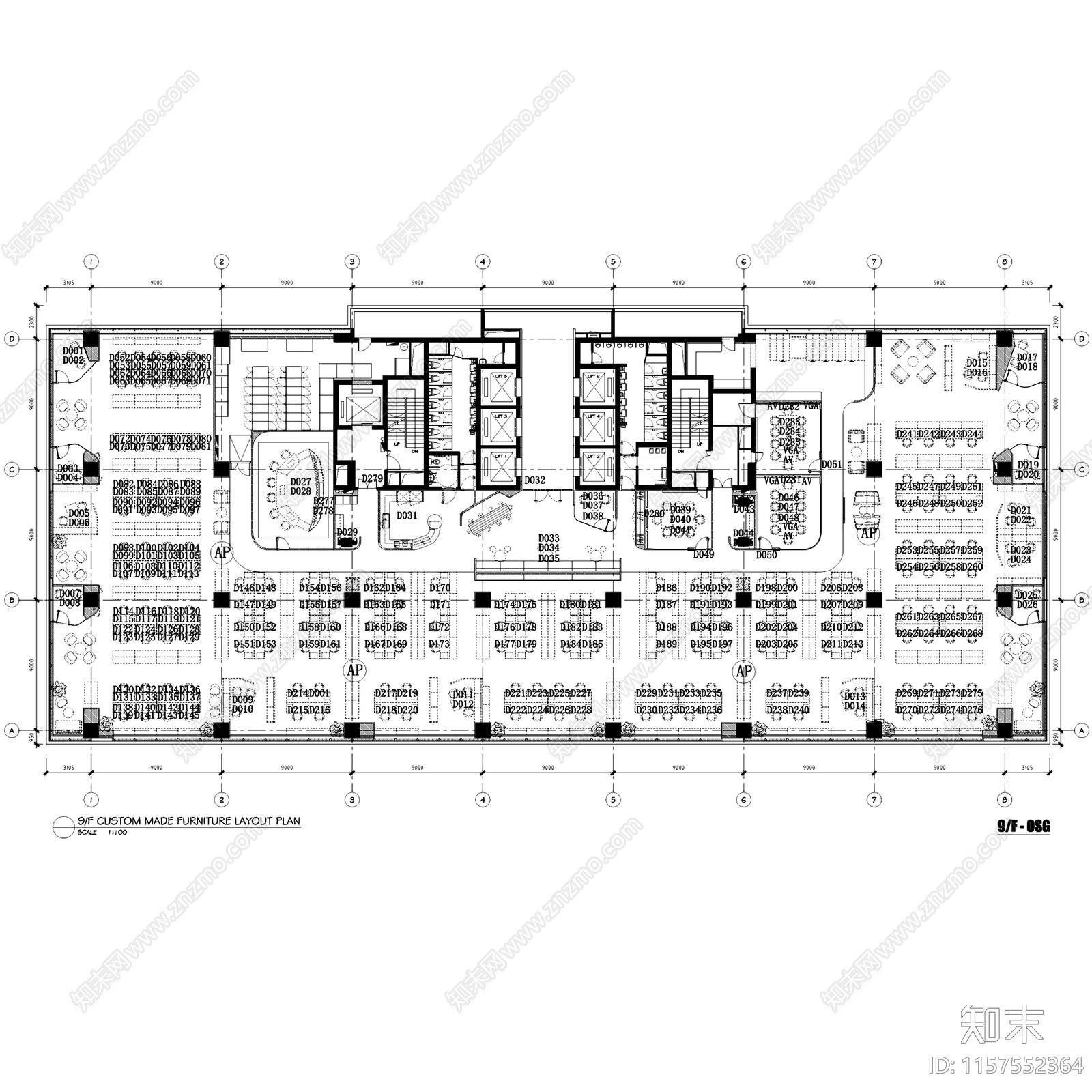 现代简约利丰上海办公大楼室内工装cad施工图下载【ID:1157552364】