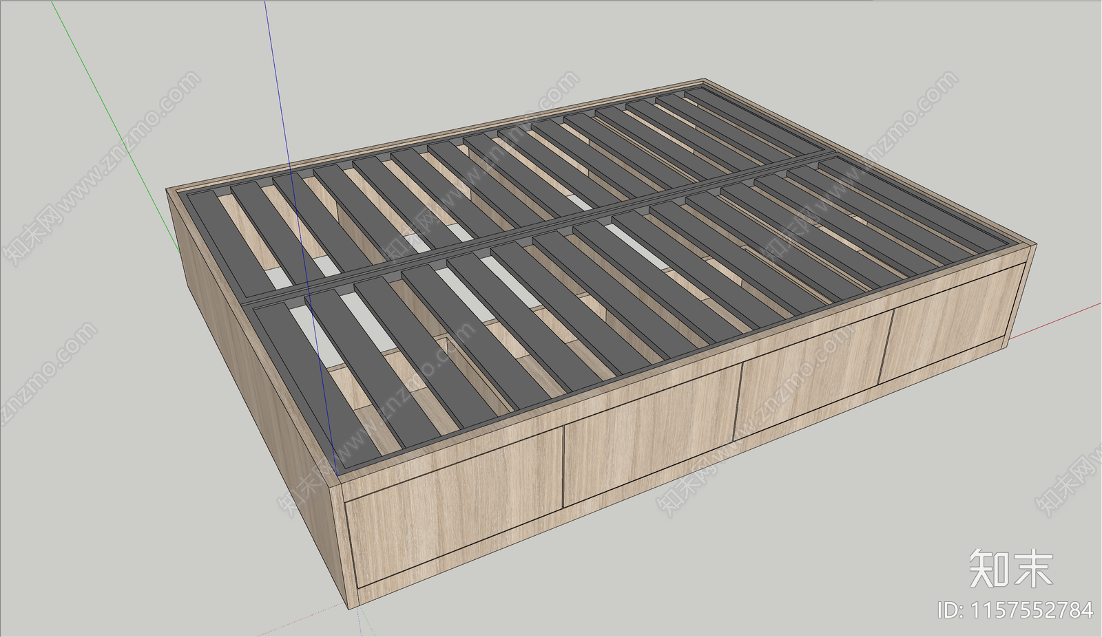 现代床排床SU模型下载【ID:1157552784】