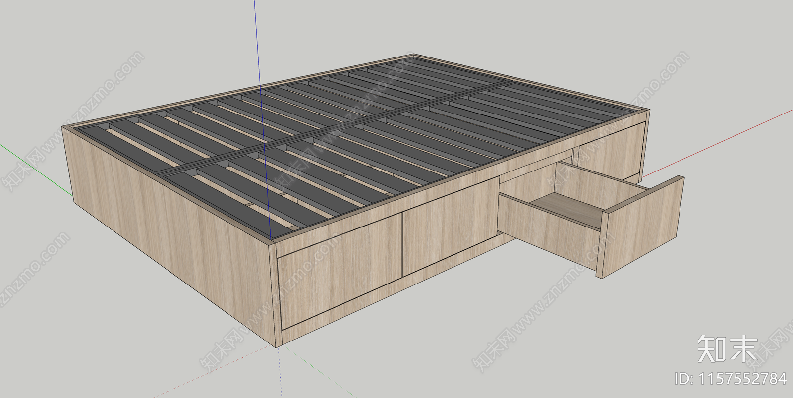 现代床排床SU模型下载【ID:1157552784】