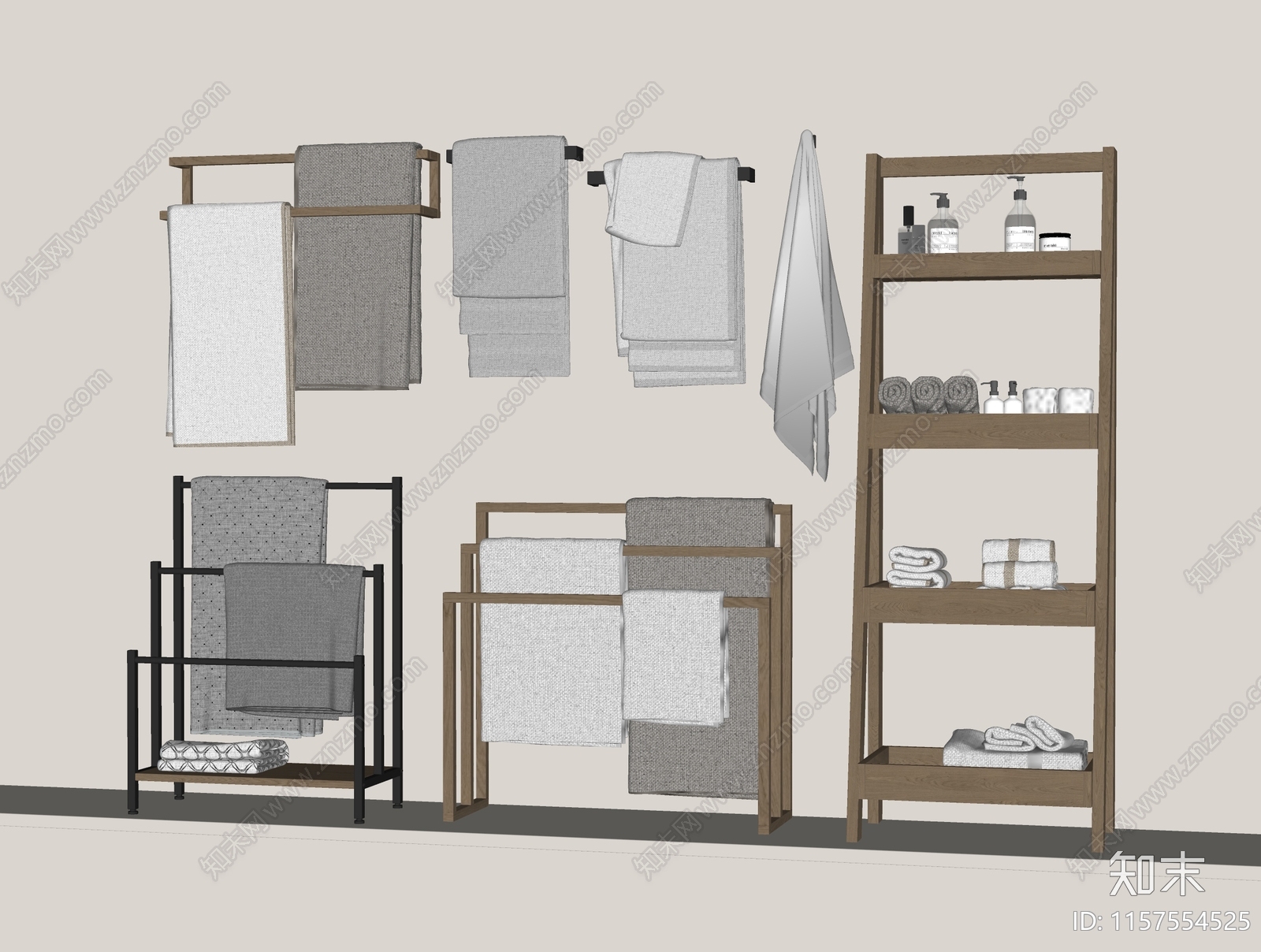 现代卫浴毛巾架SU模型下载【ID:1157554525】