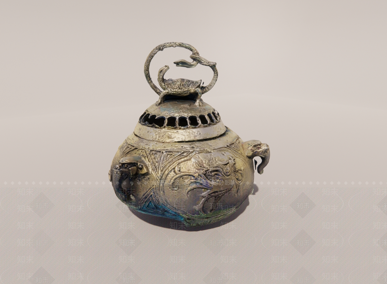 中式古风四象神兽香炉SU模型下载【ID:1157561200】