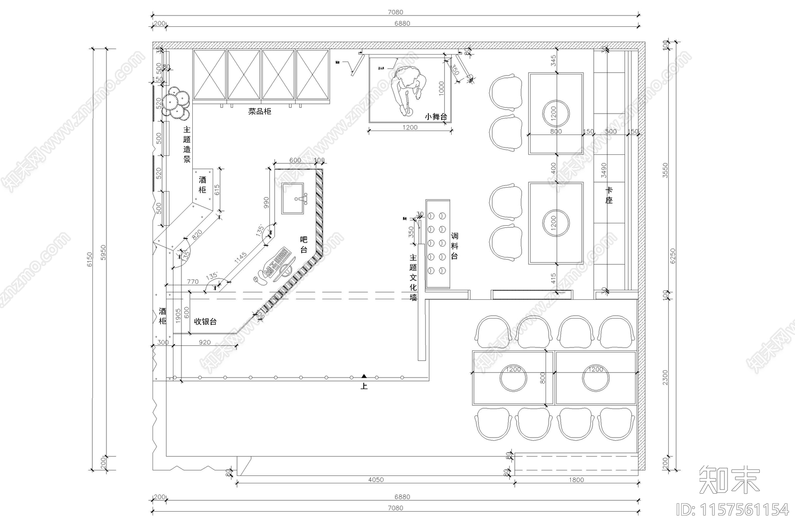 快餐店餐饮餐厅装修设计室内效果图门头小面馆cad施工图下载【ID:1157561154】