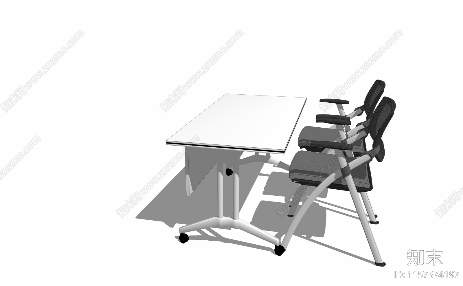 现代会议桌椅SU模型下载【ID:1157574197】
