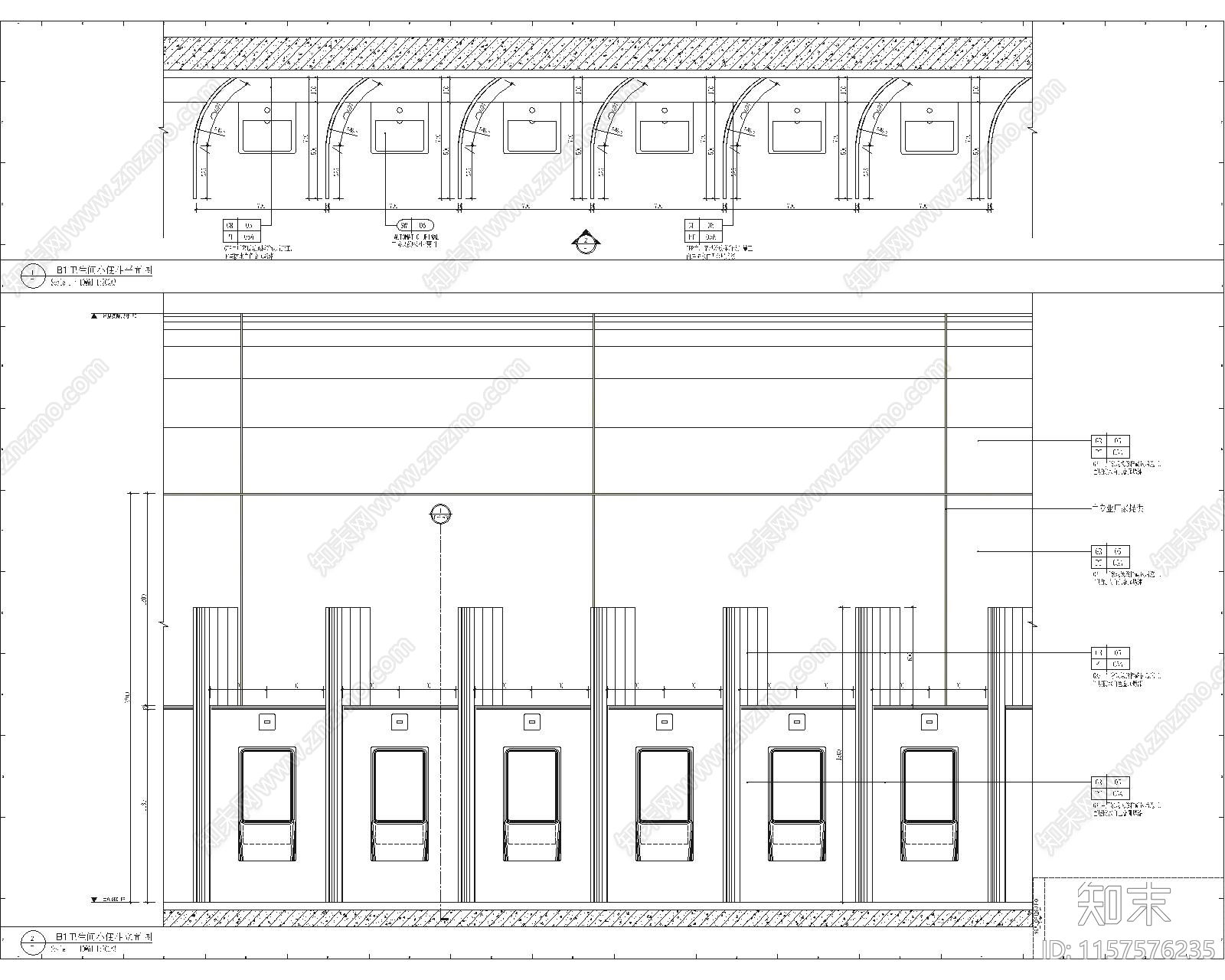 男卫生间小便斗大样图施工图下载【ID:1157576235】