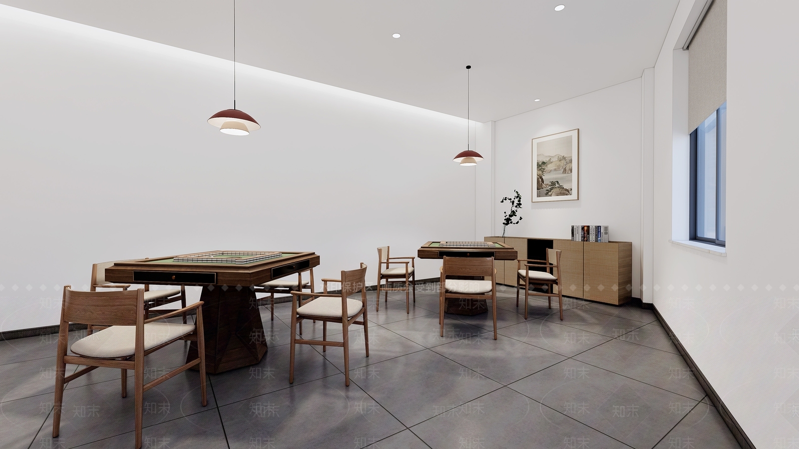 现代棋牌室SU模型下载【ID:1157580744】