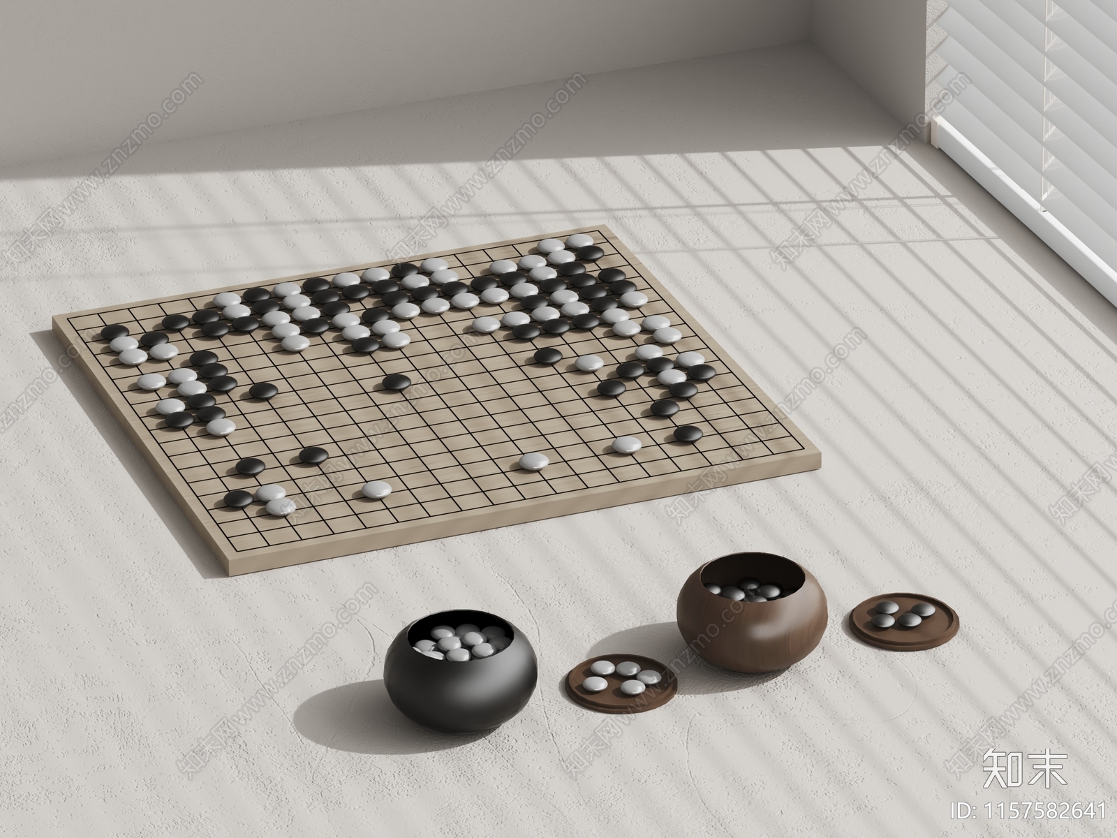 棋子棋盘SU模型下载【ID:1157582641】