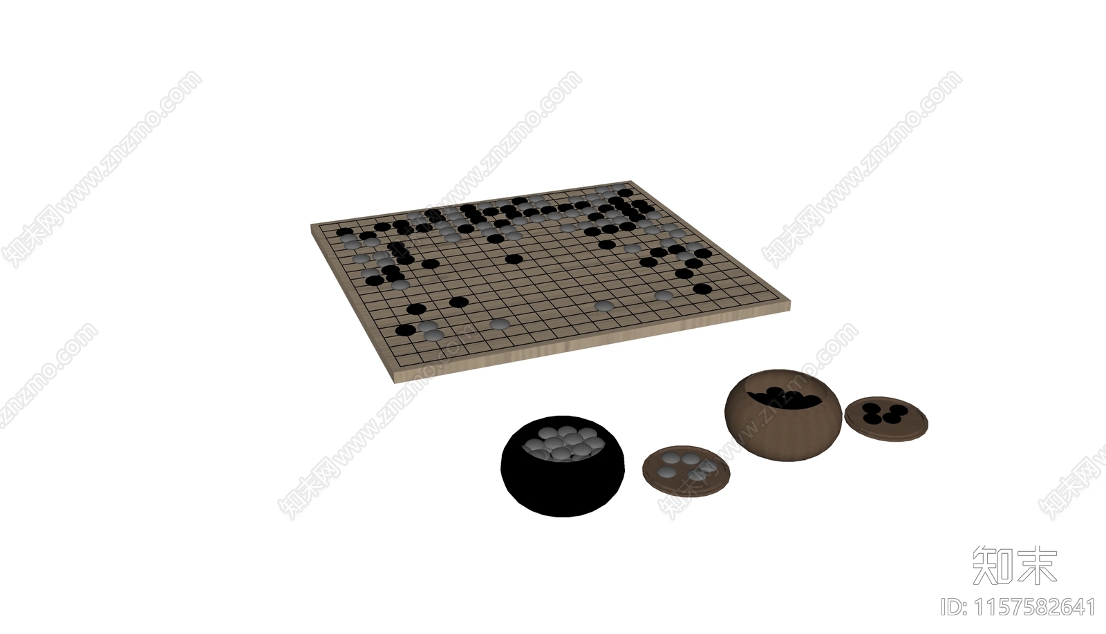 棋子棋盘SU模型下载【ID:1157582641】