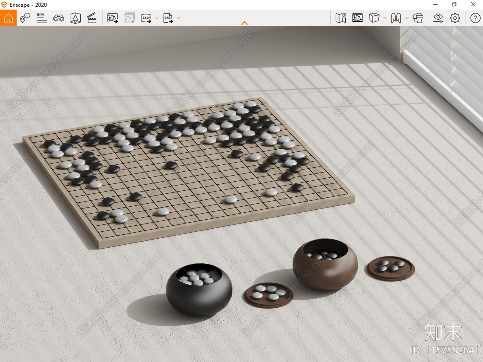 棋子棋盘SU模型下载【ID:1157582641】