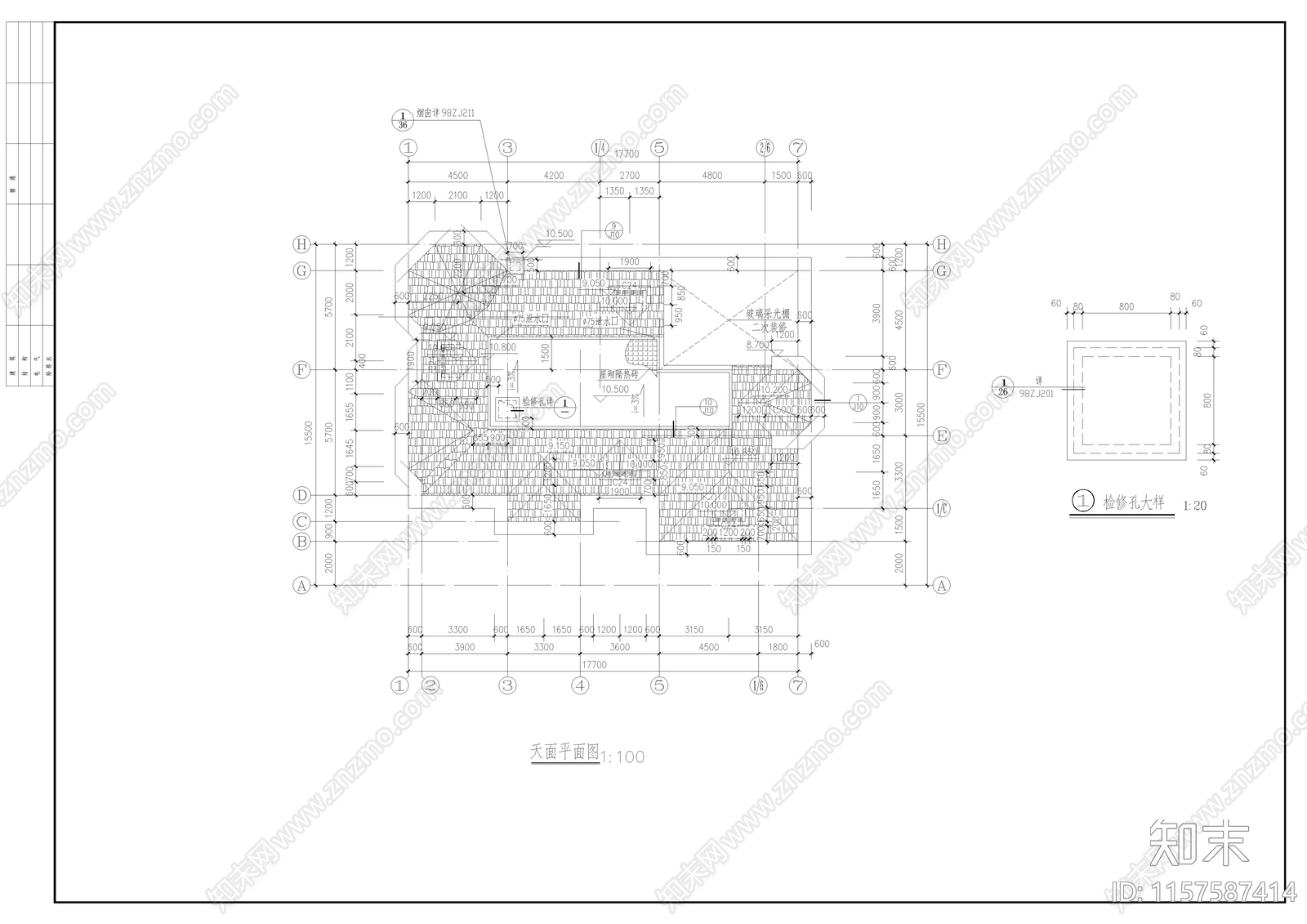 别墅建筑结构cad施工图下载【ID:1157587414】