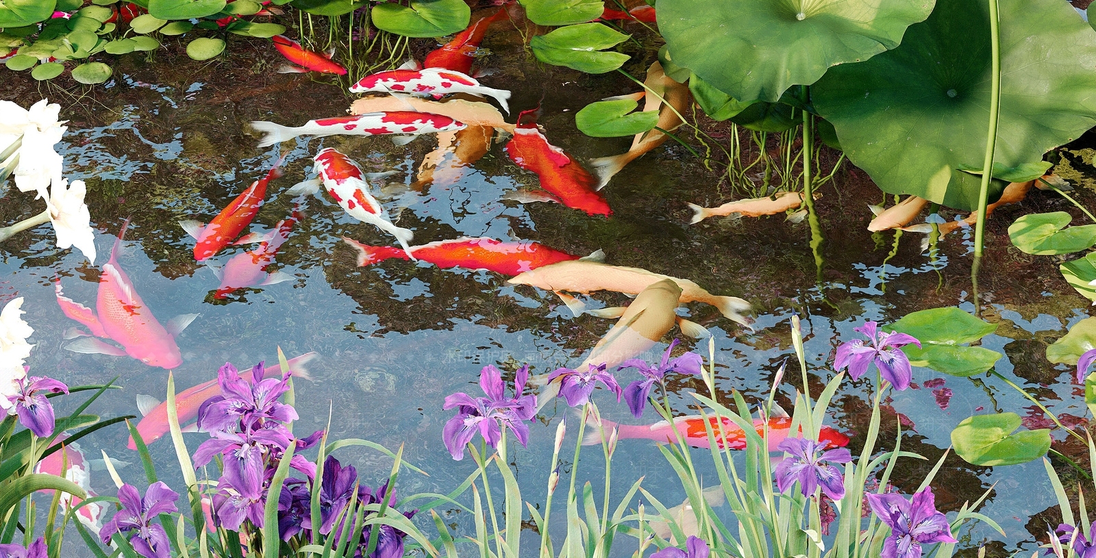 现代池塘荷花3D模型下载【ID:1157589921】