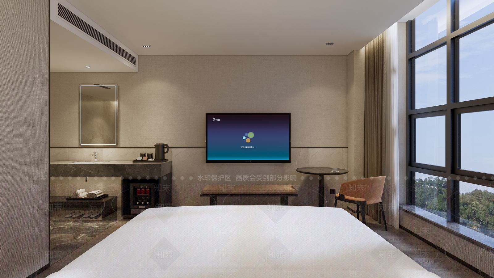现代商务便捷酒店SU模型下载【ID:1157596452】