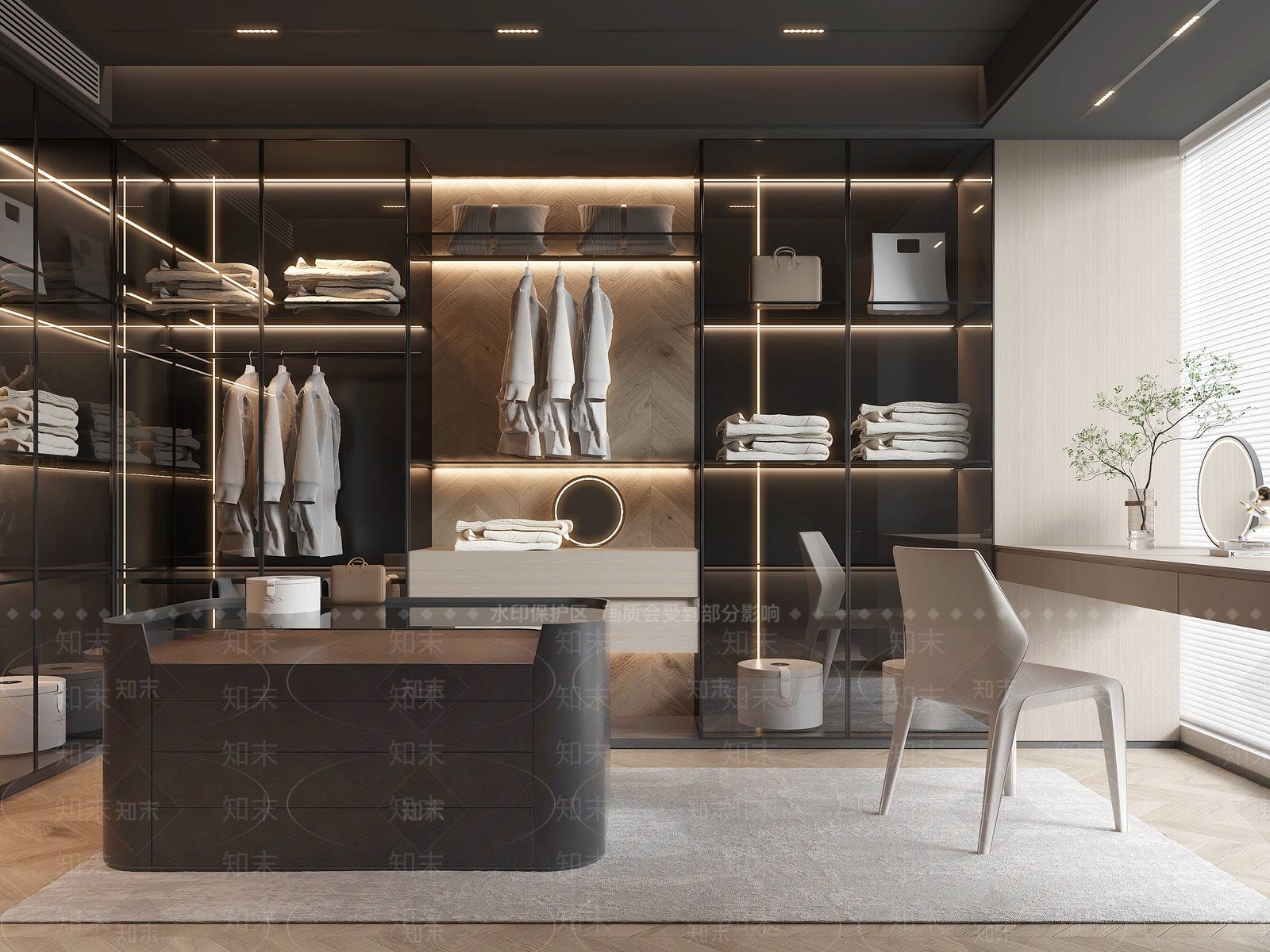 现代衣帽间3D模型下载【ID:1157601944】