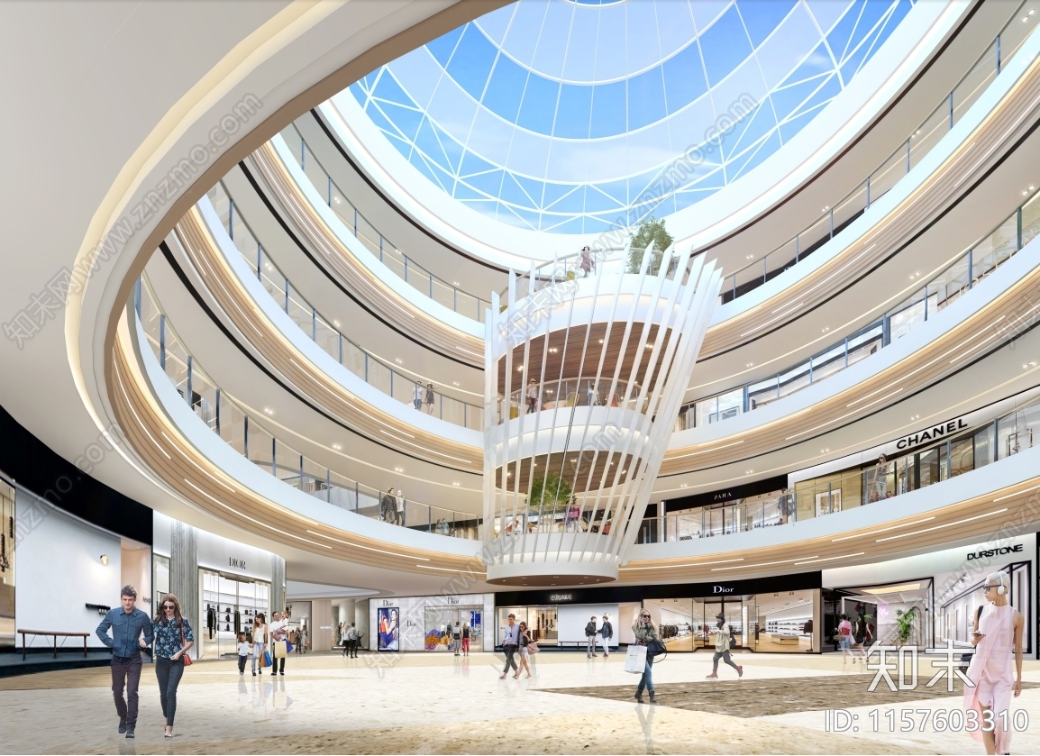 成都地上五层室内广场精装cad施工图下载【ID:1157603310】
