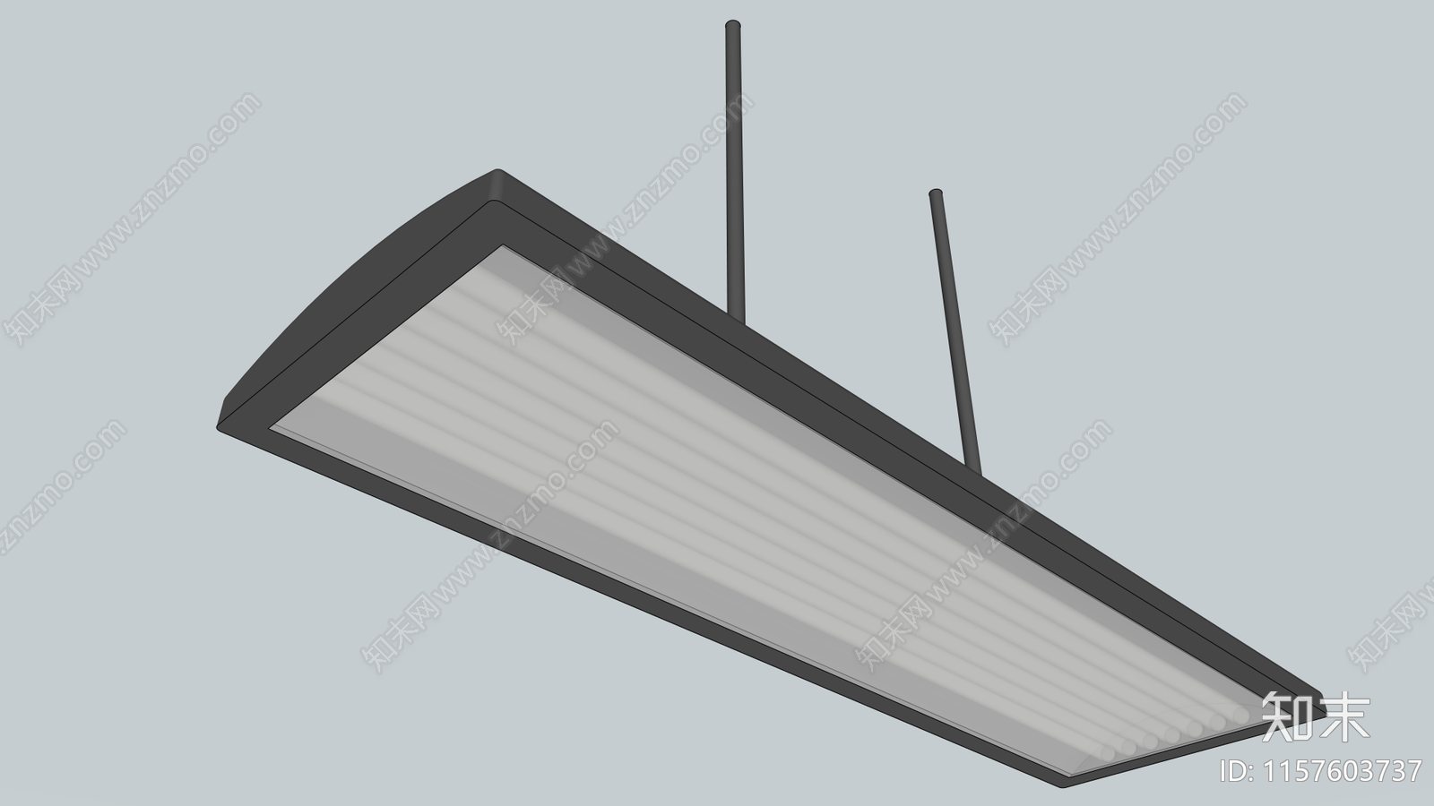 现代管吊式日光灯SU模型下载【ID:1157603737】