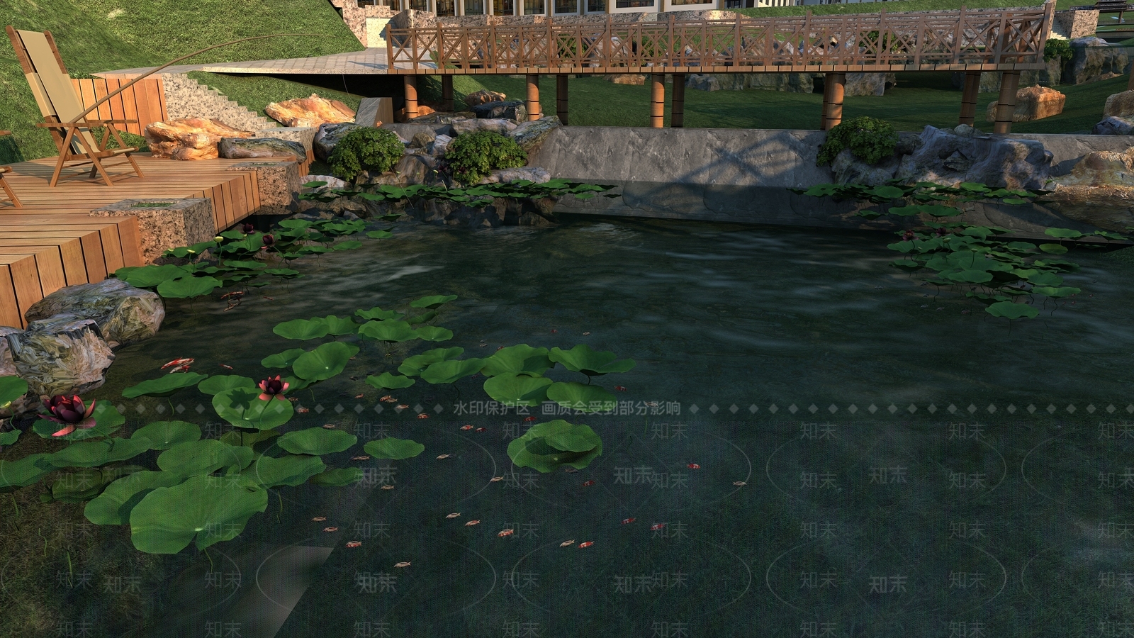 现代荷塘公园3D模型下载【ID:1157604188】