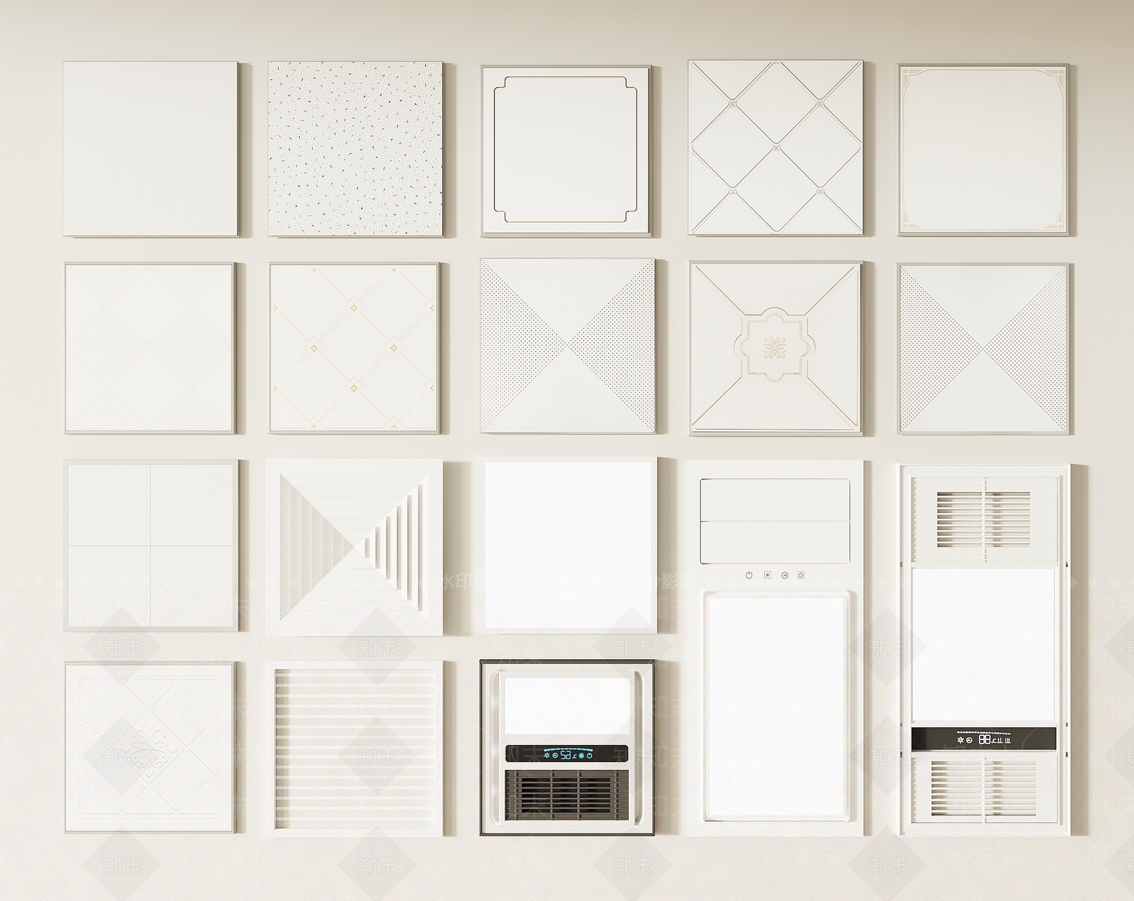 现代铝扣板吊顶3D模型下载【ID:1157610451】