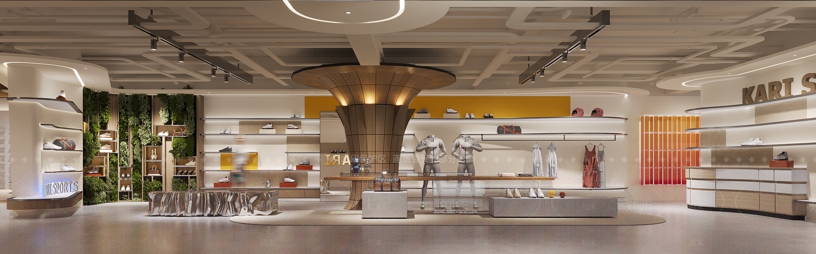 工业风服装店3D模型渲染效果图