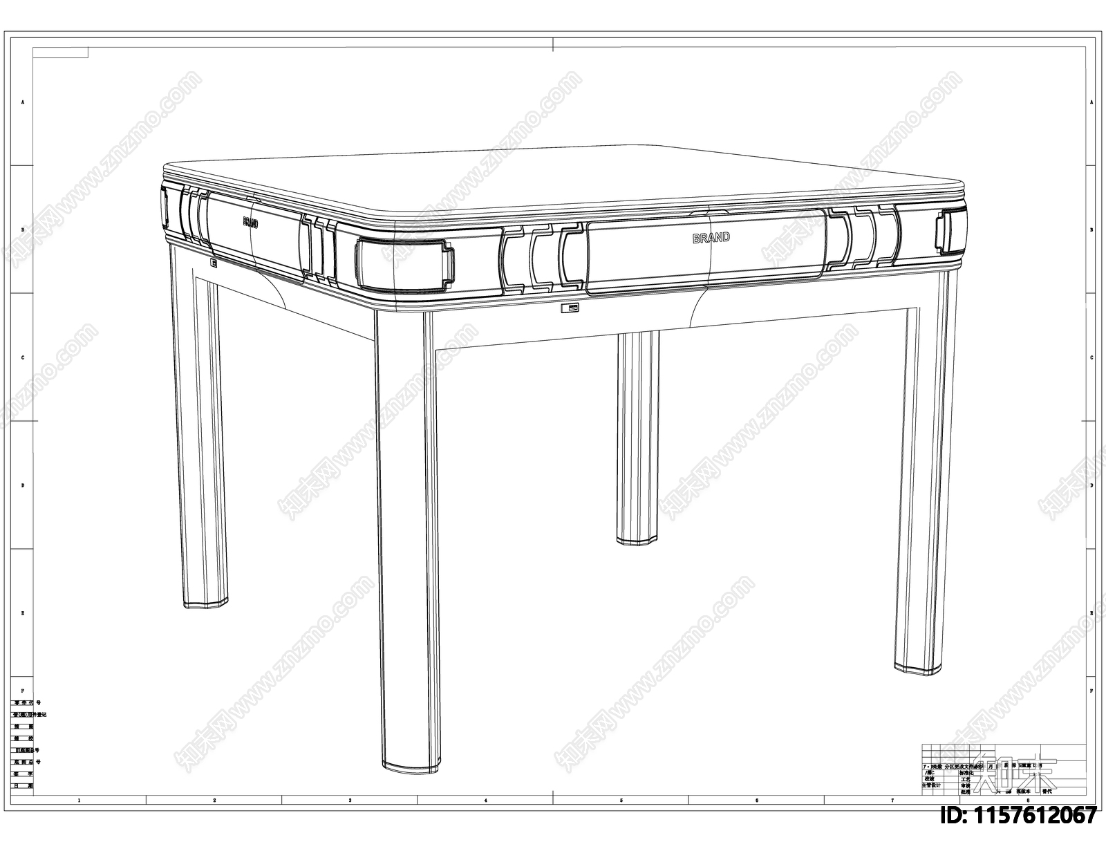 全自动麻将机线稿图设计cad施工图下载【ID:1157612067】