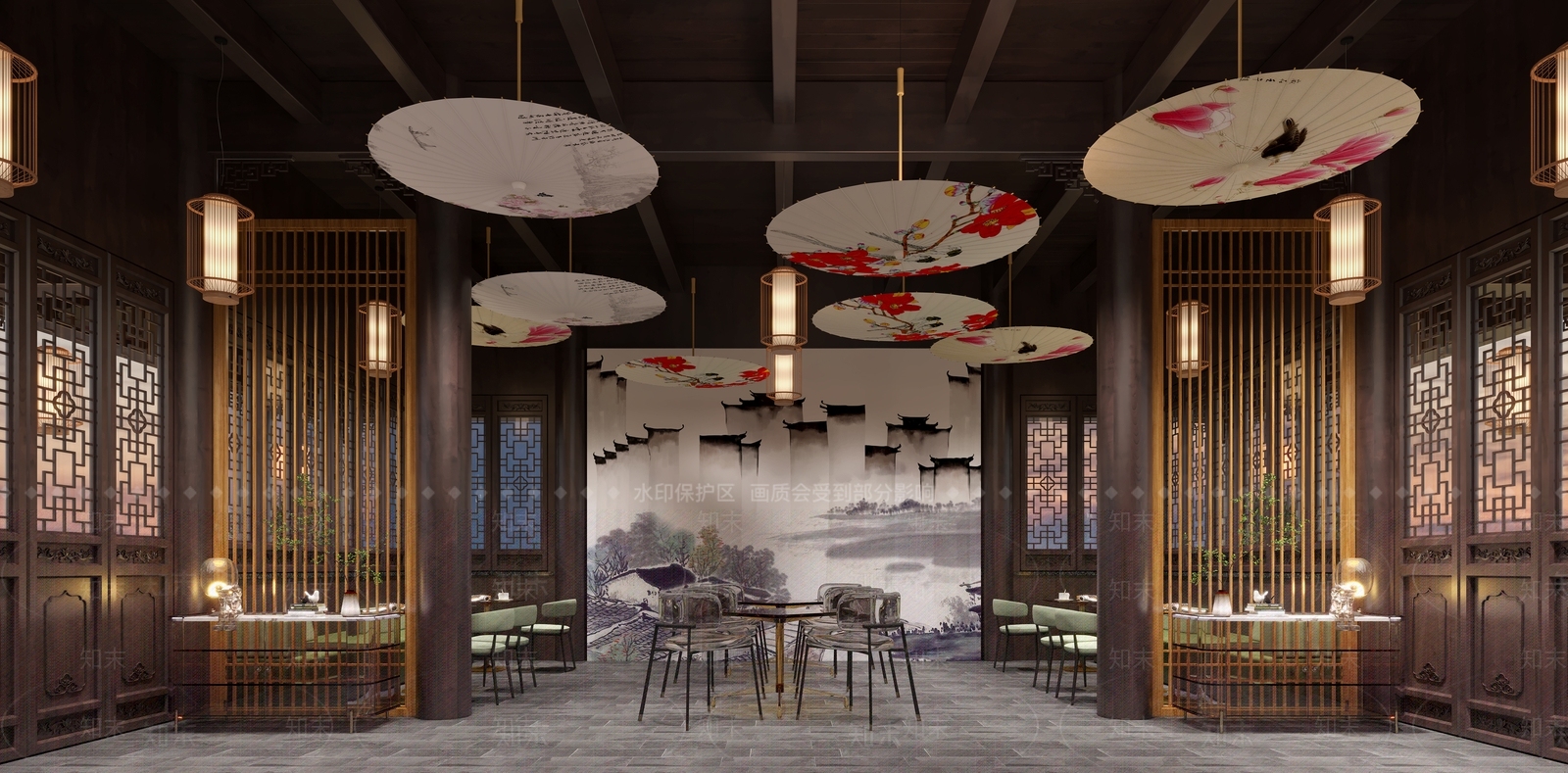 新中式茶餐厅3D模型下载【ID:1157615396】