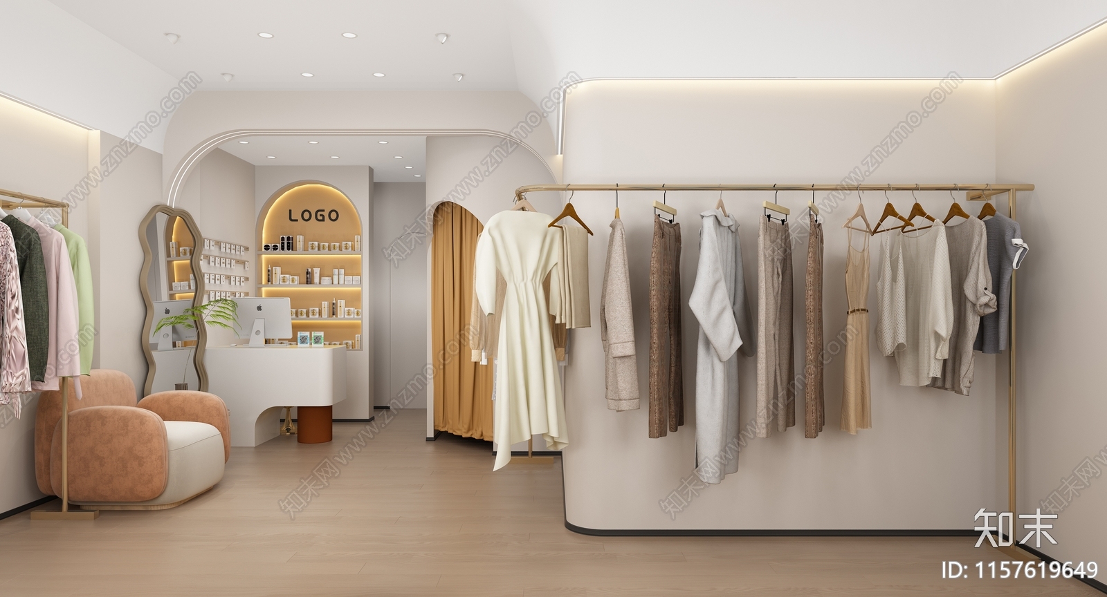 现代服装店3D模型下载【ID:1157619649】