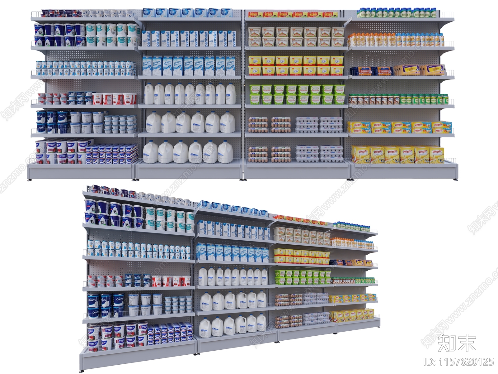 现代超市便利店货架组合3D模型下载【ID:1157620125】