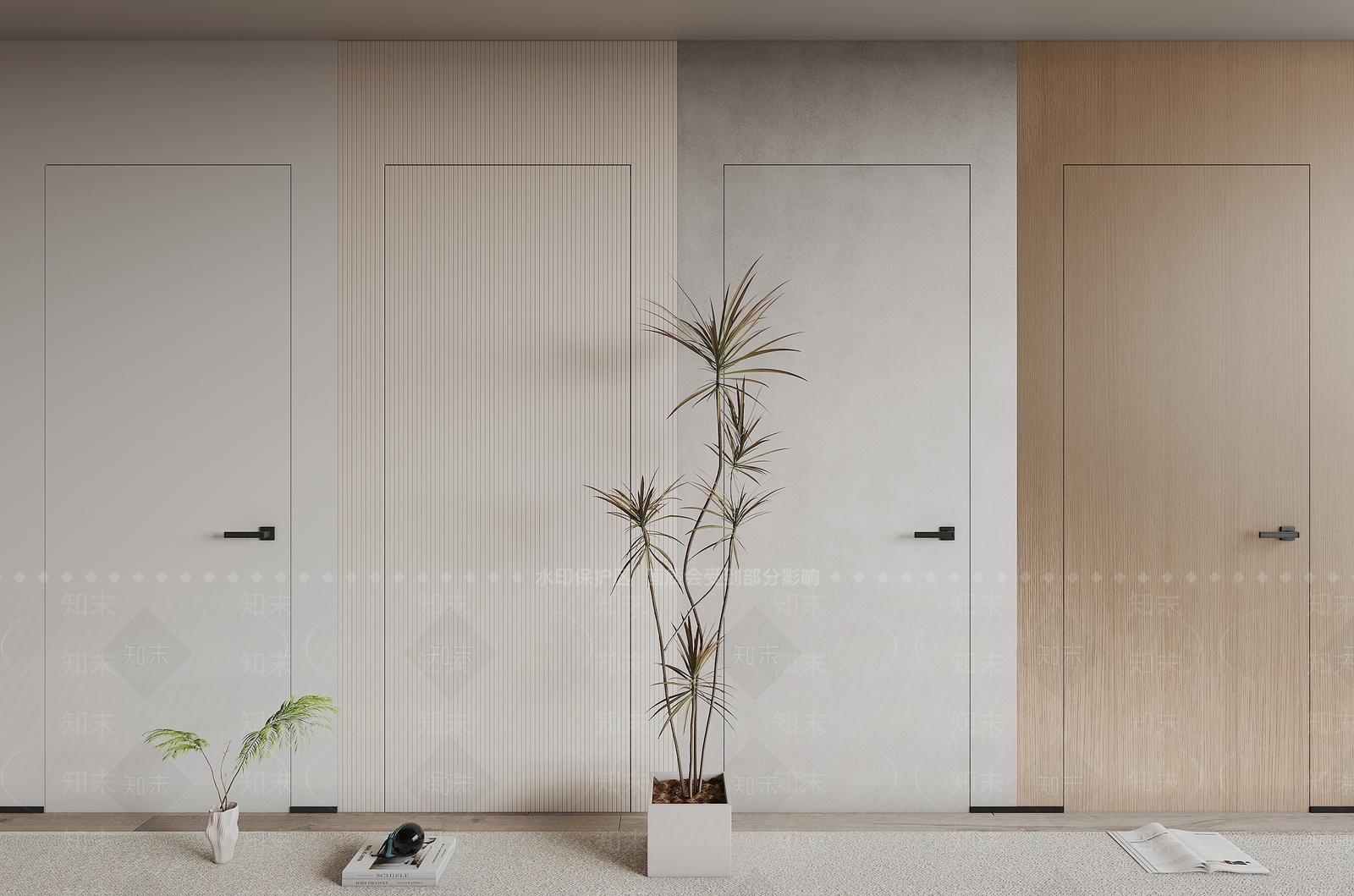 现代隐形门3D模型下载【ID:1157620421】