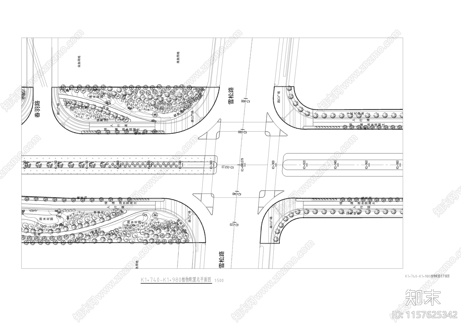 道路景cad施工图下载【ID:1157625342】