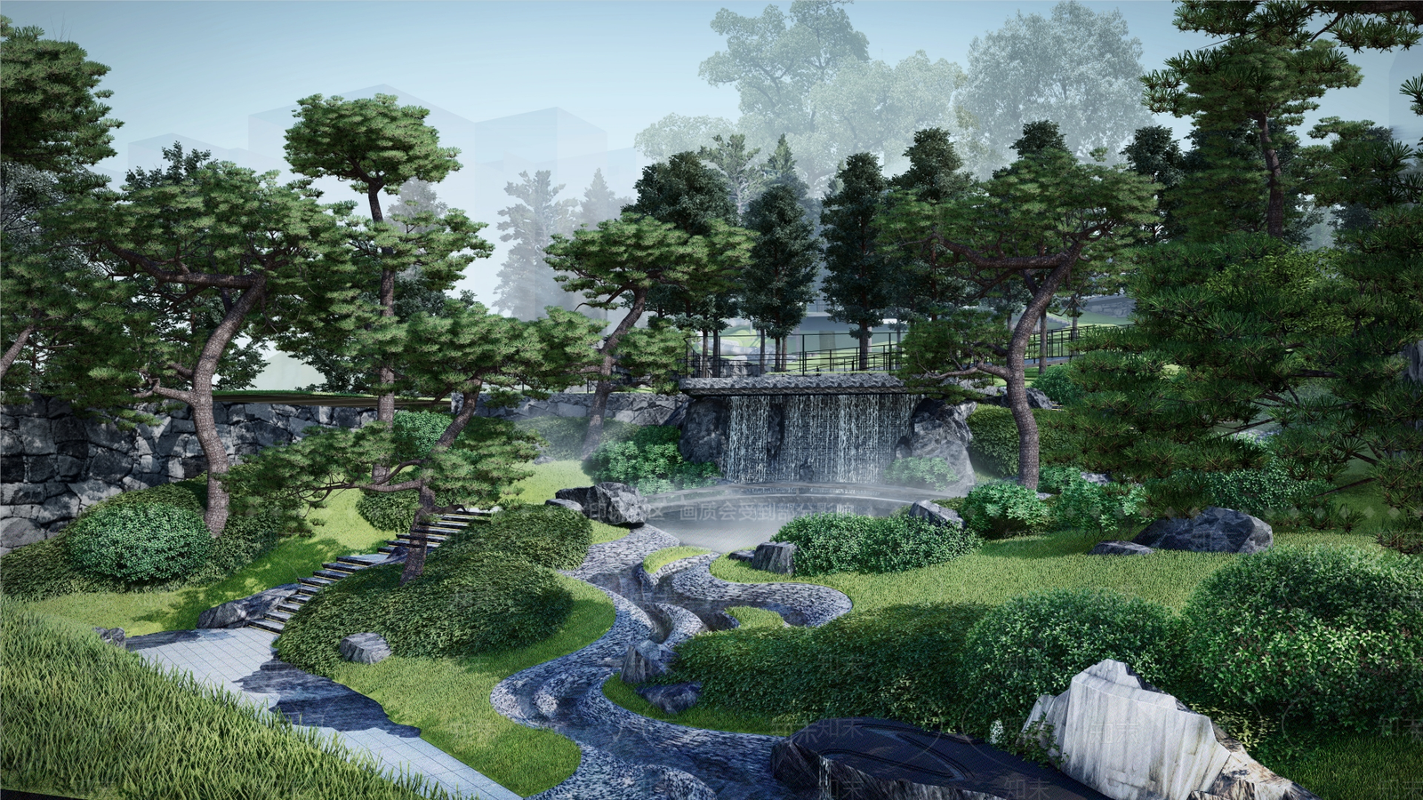 现代高差景观示范区SU模型下载【ID:1157625381】