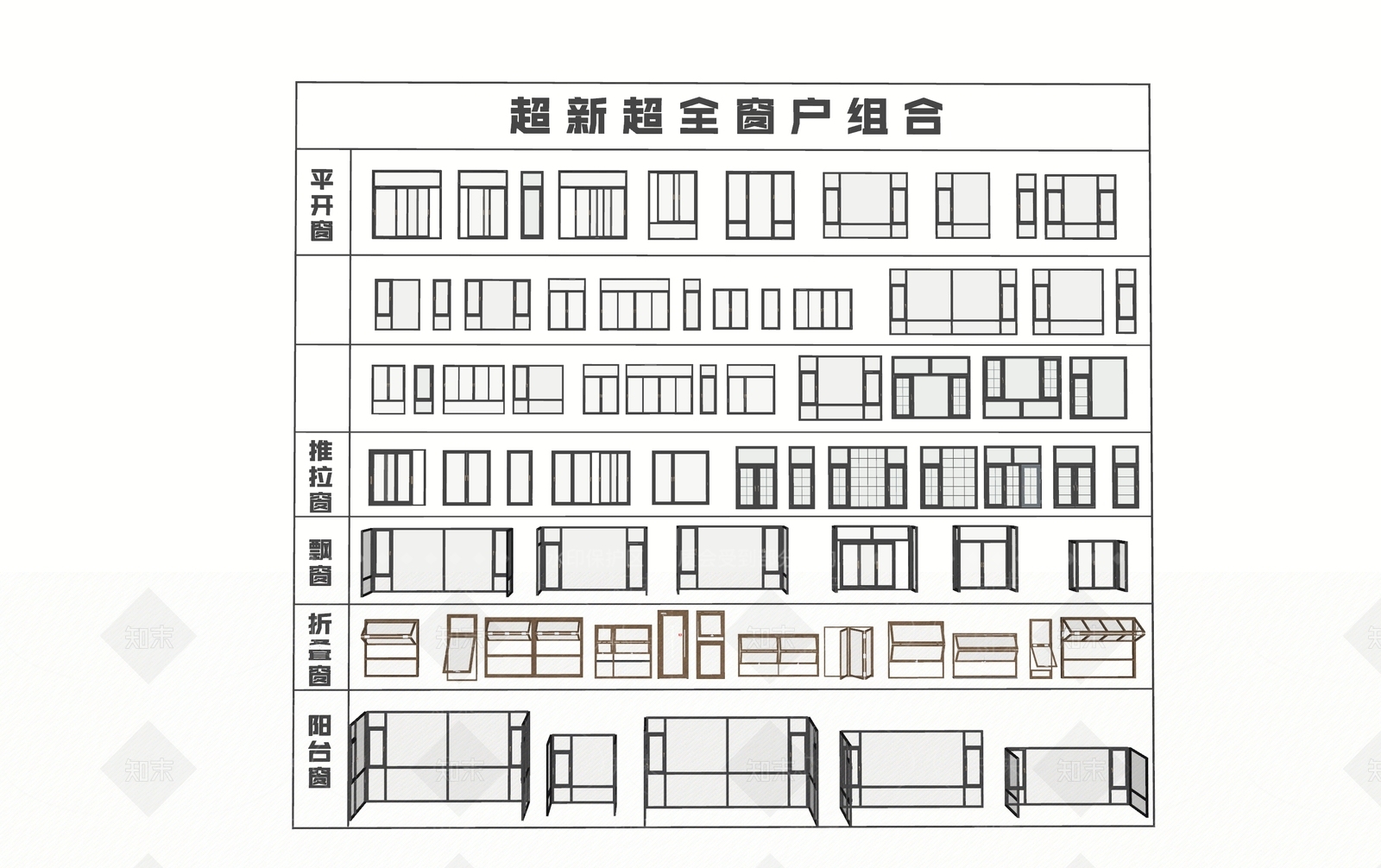 现代平开窗SU模型下载【ID:1157625198】