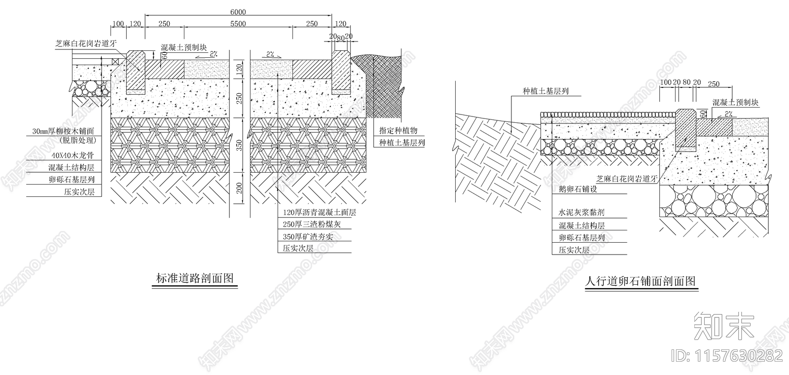 多套步道地面做法cad施工图下载【ID:1157630282】