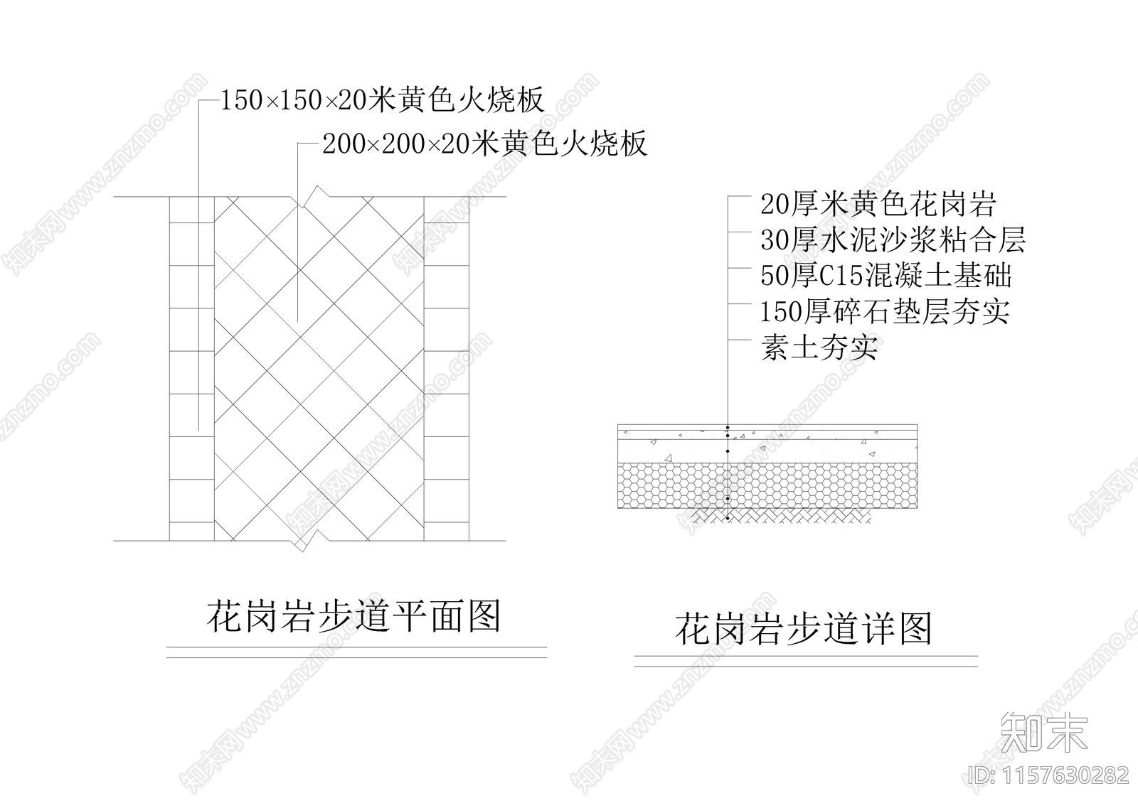 多套步道地面做法cad施工图下载【ID:1157630282】