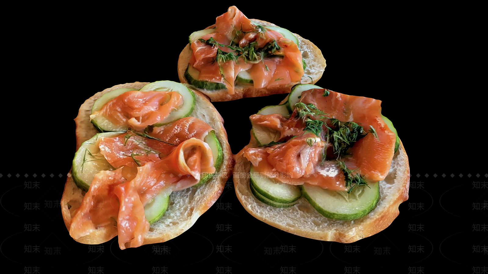烟熏三文鱼三明治3D模型下载【ID:1157635785】
