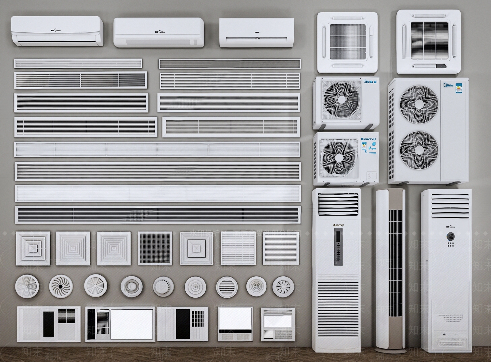 中央空调出风口3D模型下载【ID:1157637381】