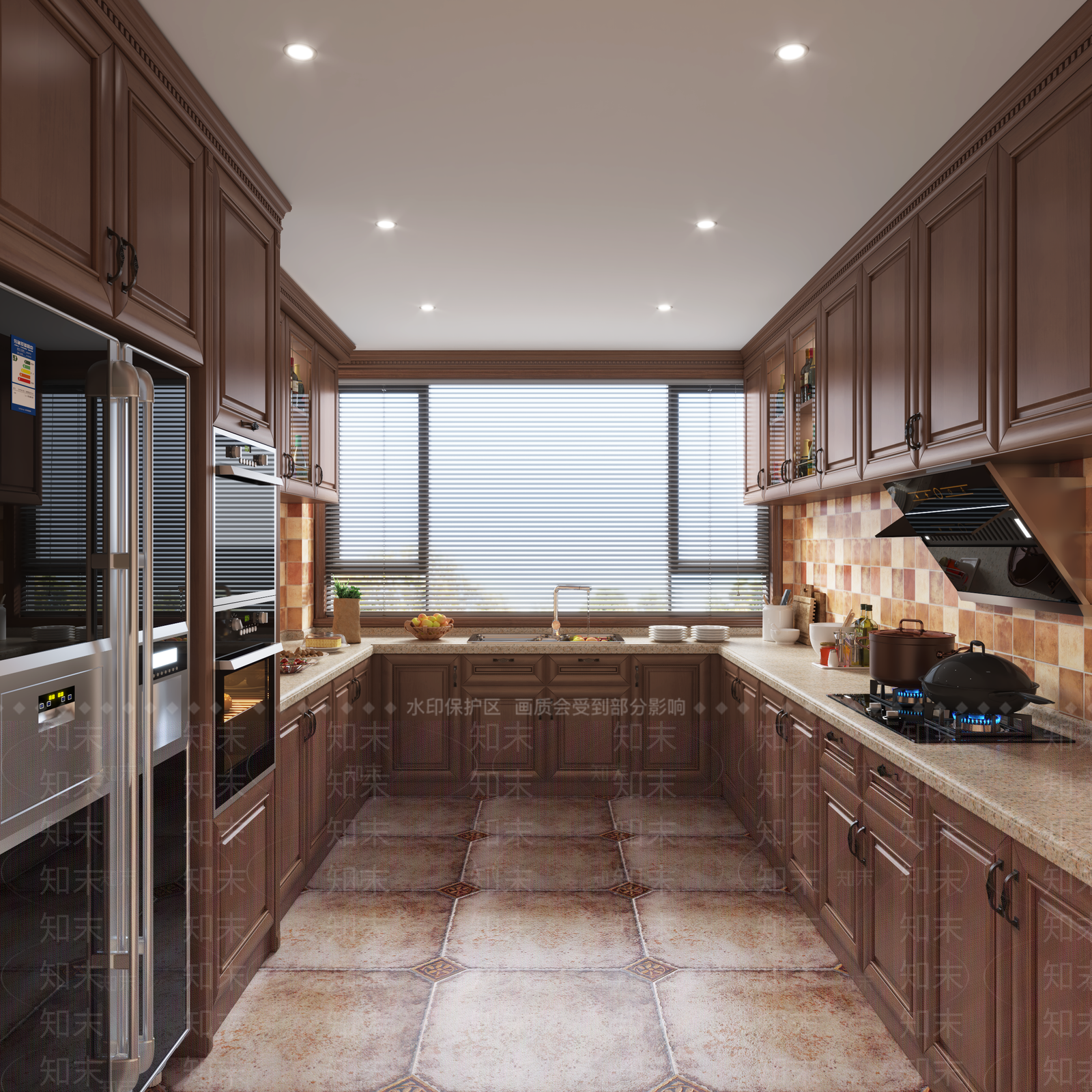 欧式古典厨房3D模型下载【ID:1157637629】