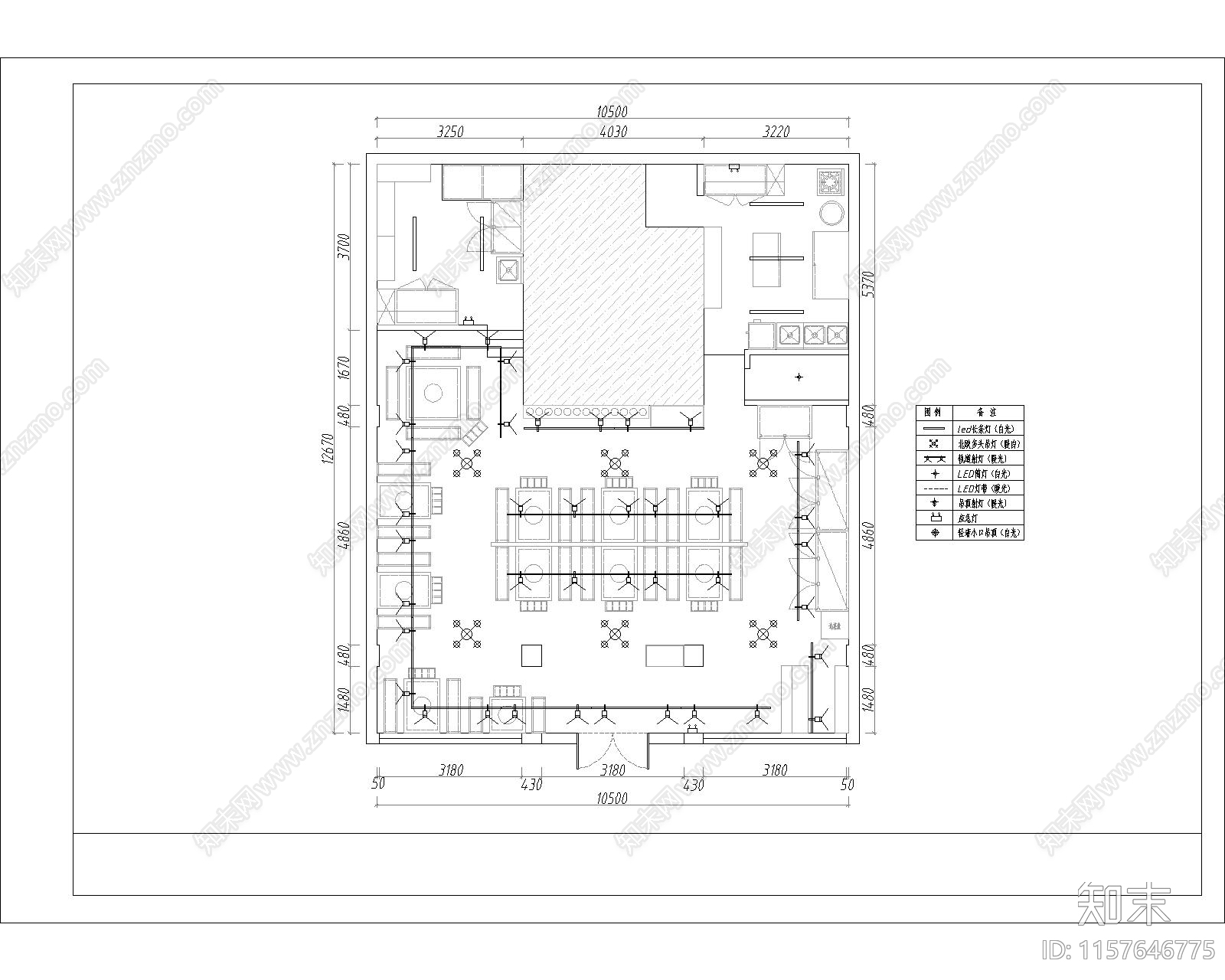 120平米串串火cad施工图下载【ID:1157646775】