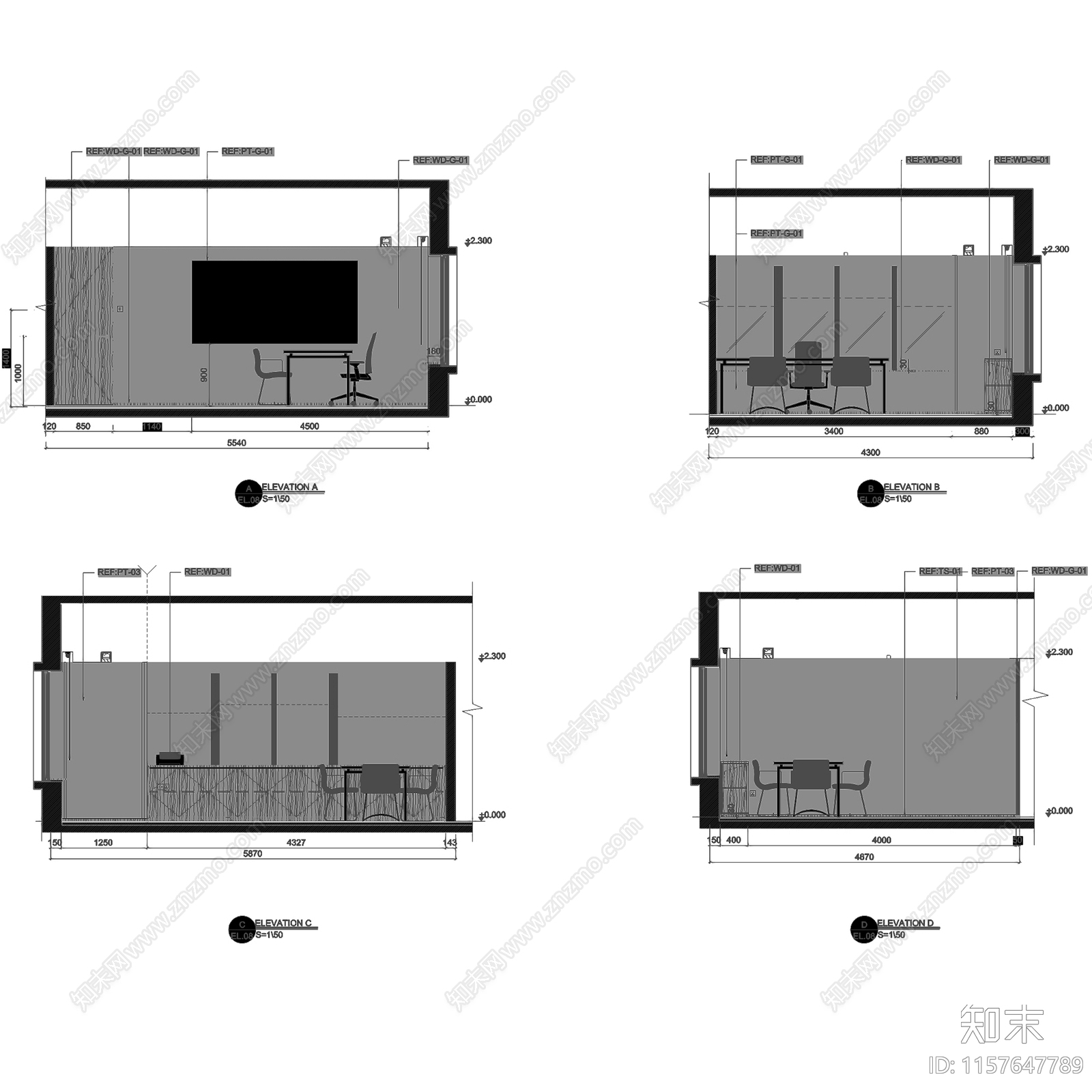 现代简约爱马仕中国上海香港广场30层办公室室内工装cad施工图下载【ID:1157647789】