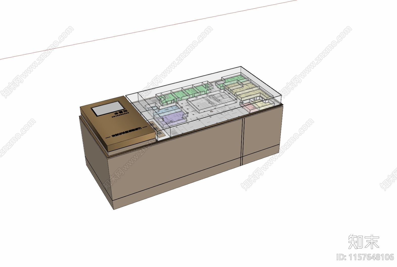 现代户型导览台沙盘SU模型下载【ID:1157648106】