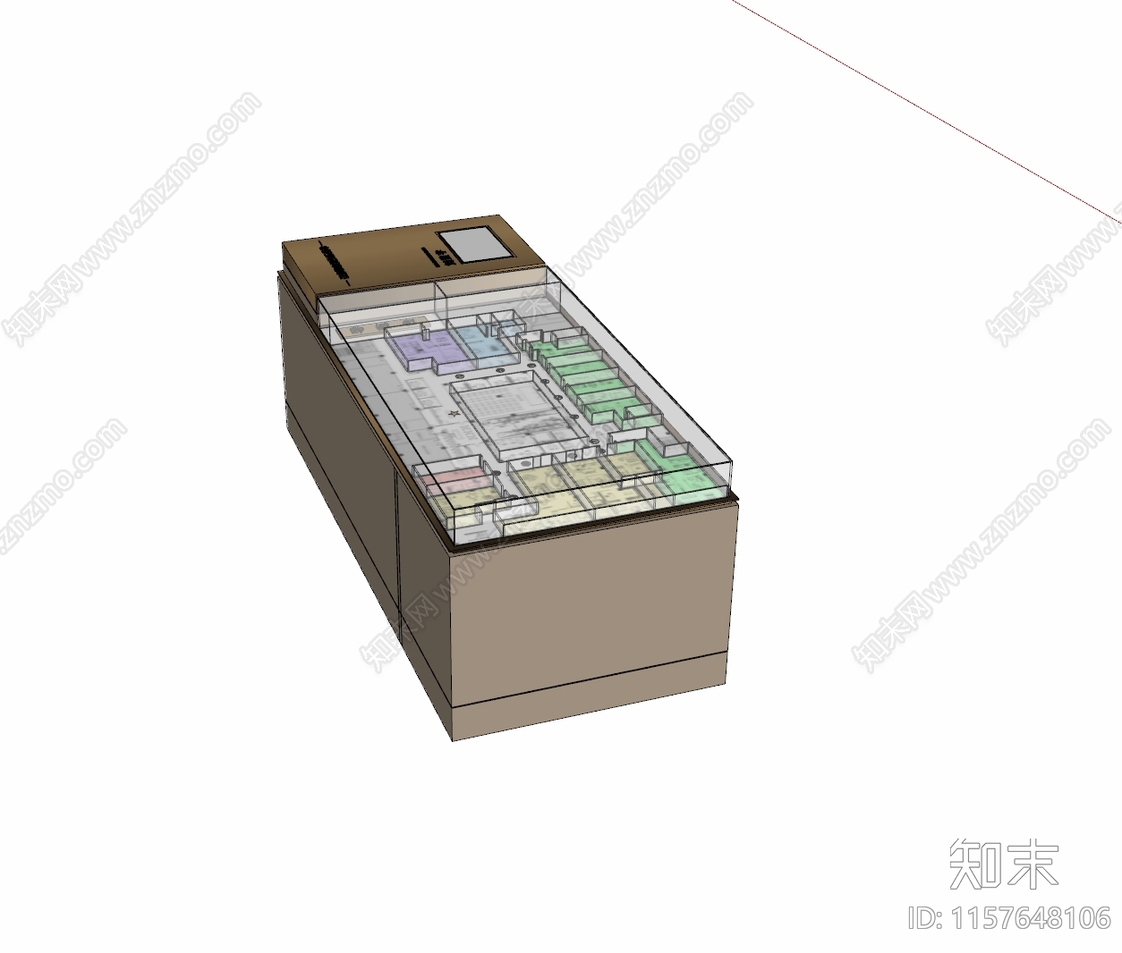 现代户型导览台沙盘SU模型下载【ID:1157648106】