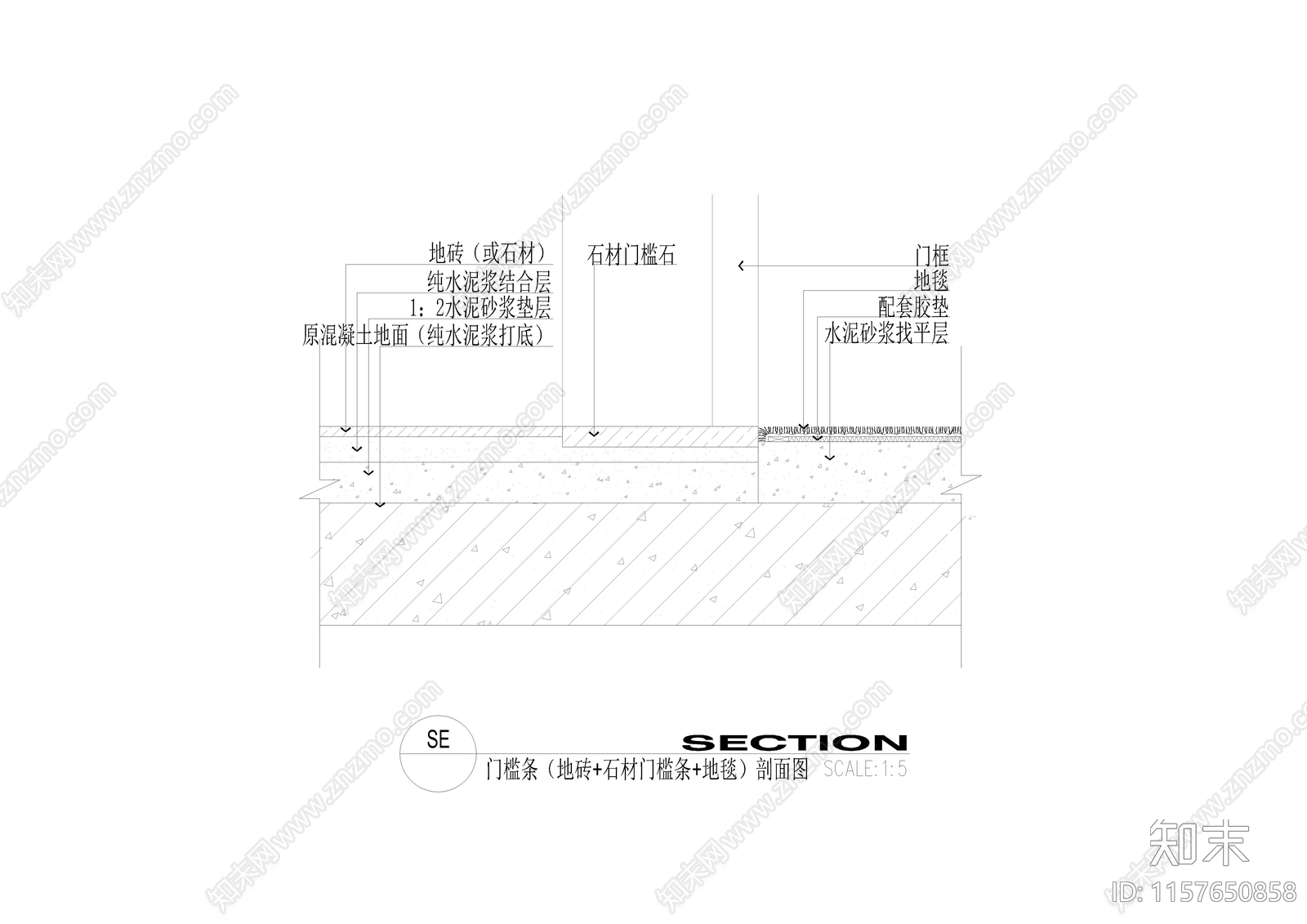 门槛条cad施工图下载【ID:1157650858】