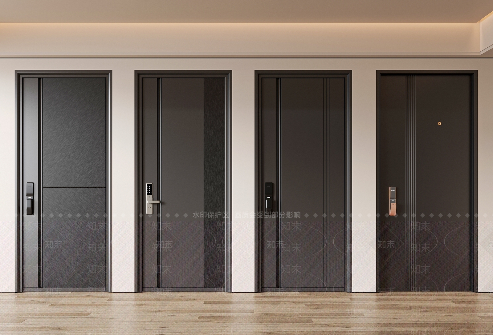 现代防盗门3D模型下载【ID:1157652398】