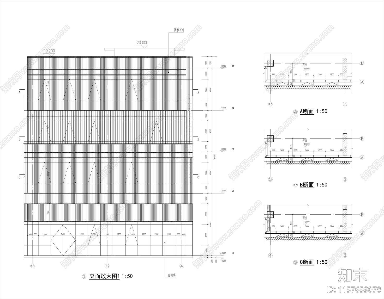 玻璃幕墙墙身详图施工图下载【ID:1157659078】