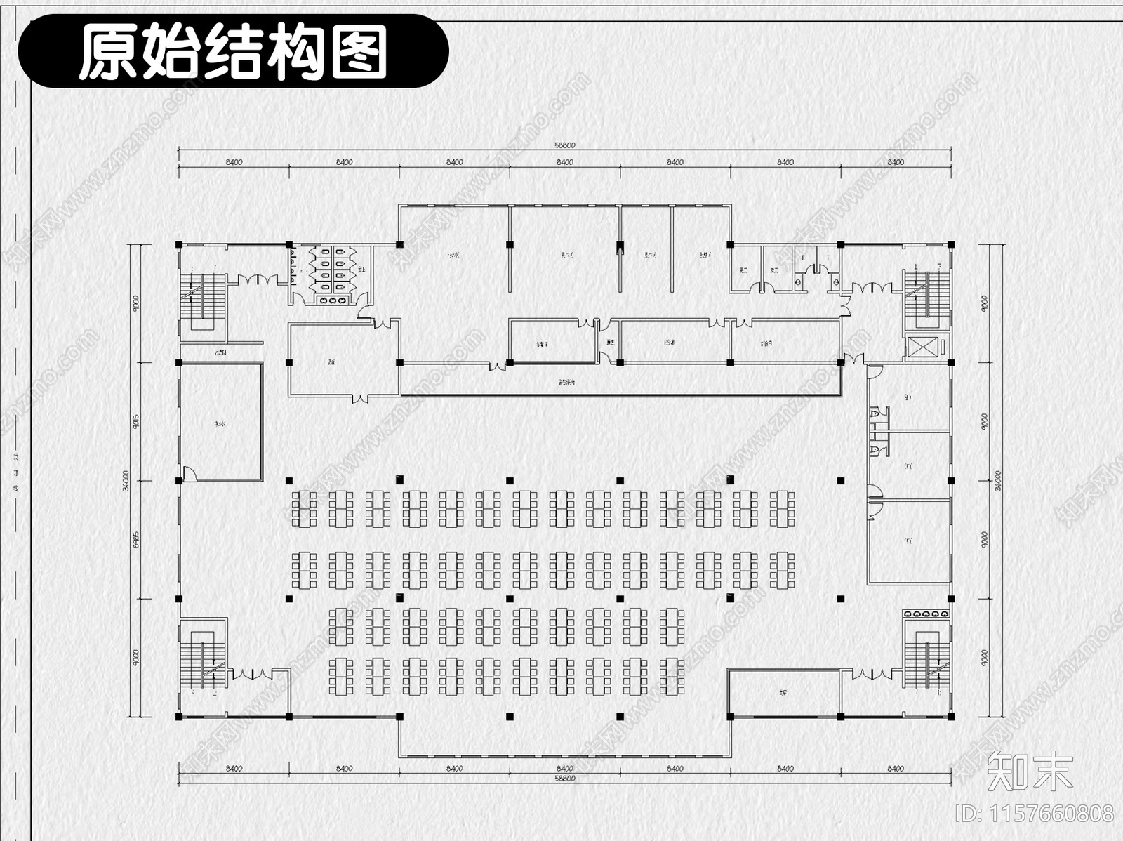 食堂装修设计公司员工学校餐厅室内效果图cad施工图下载【ID:1157660808】