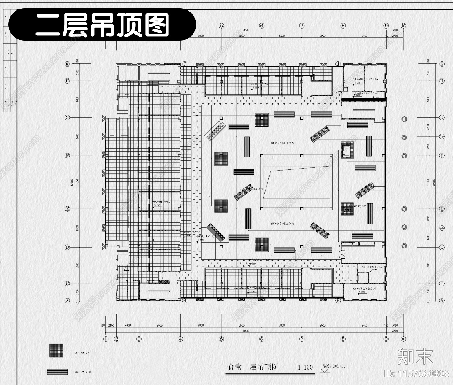 食堂装修设计公司员工学校餐厅室内效果图cad施工图下载【ID:1157660808】